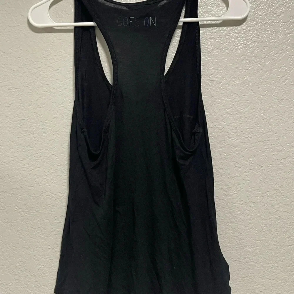 BCBGeneration Racer Back Black Tank with Rainbow Print XS - Picture 2 of 4